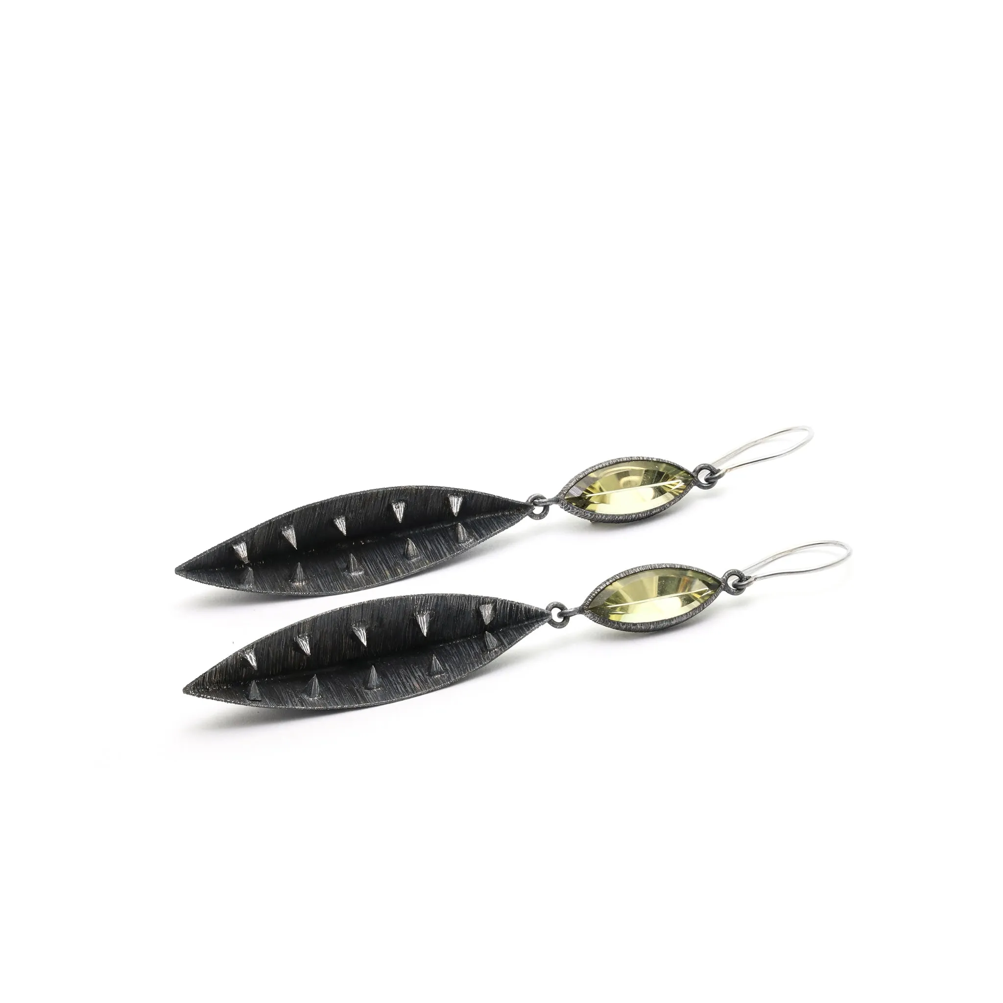 Internal Pyramids Quartz Earrings
