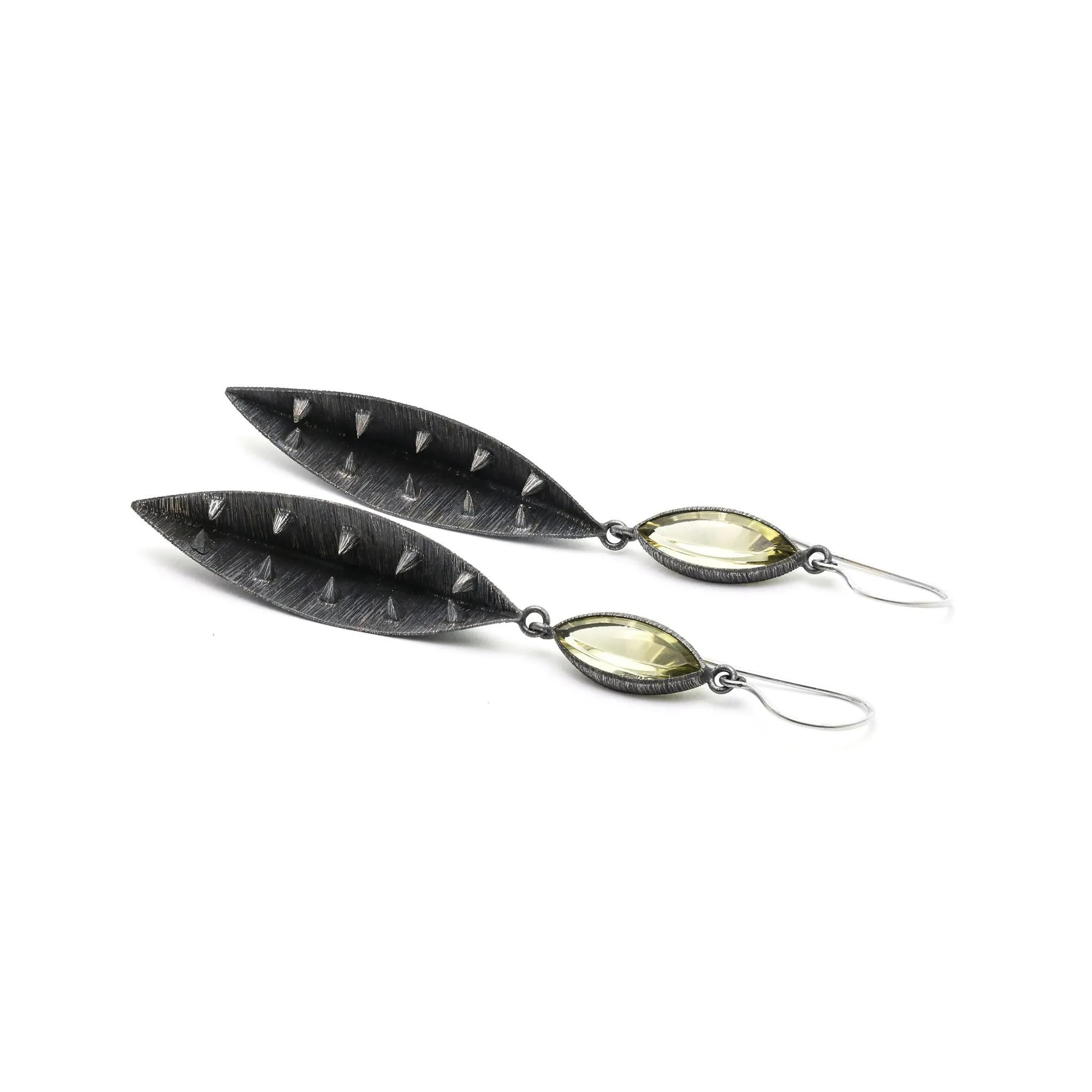 Internal Pyramids Quartz Earrings