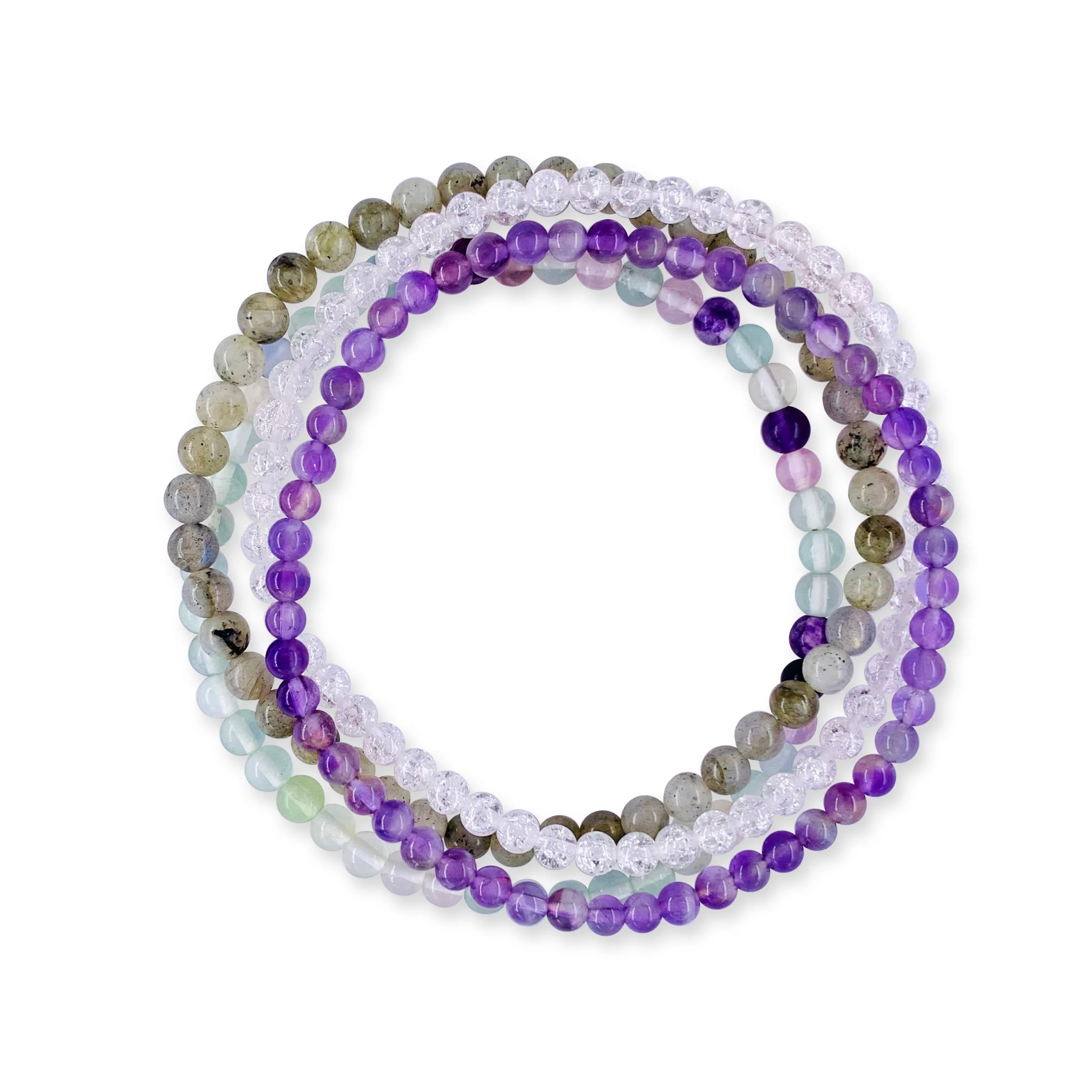 Intuition Psychic Power Stackable Crystal Bracelet Set