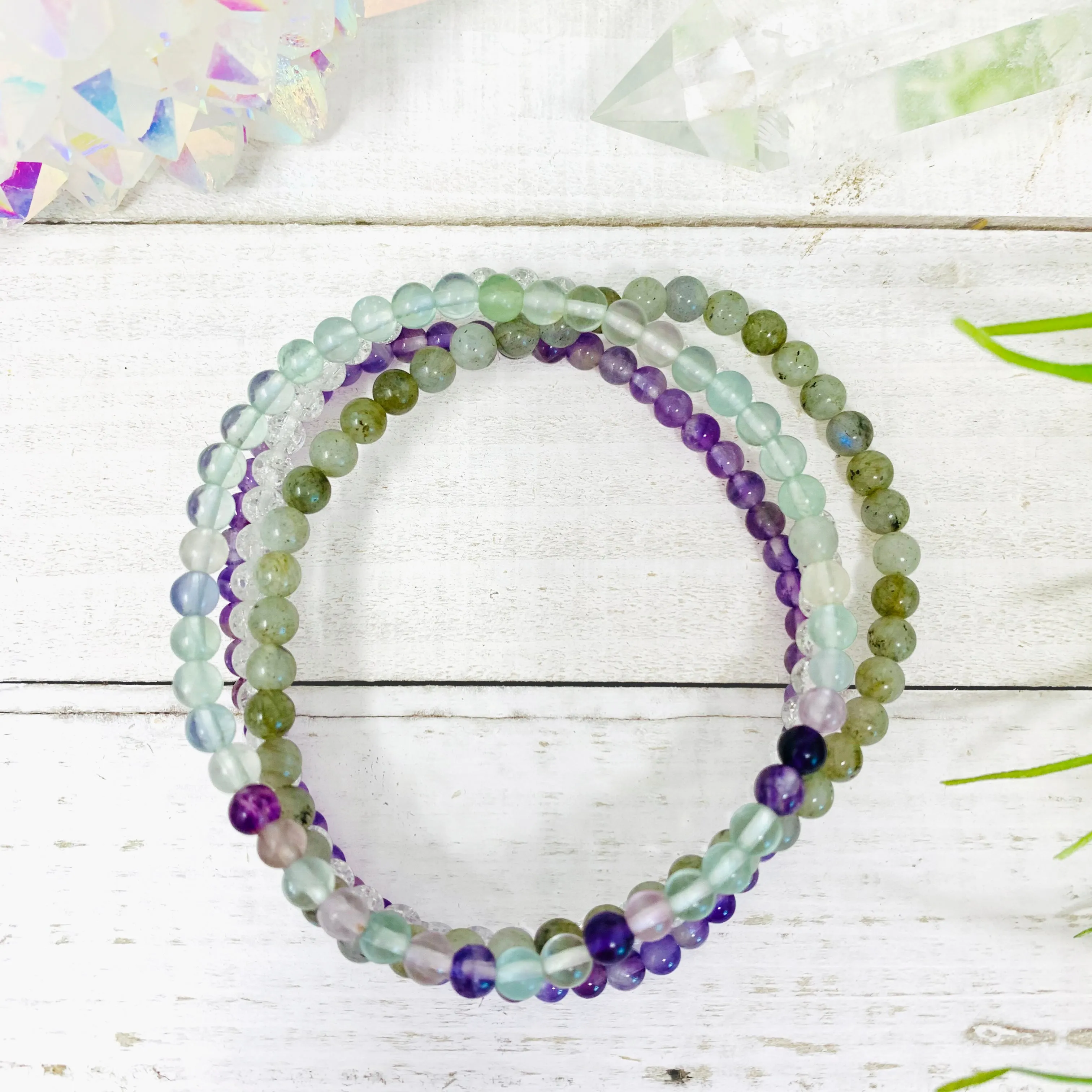 Intuition Psychic Power Stackable Crystal Bracelet Set