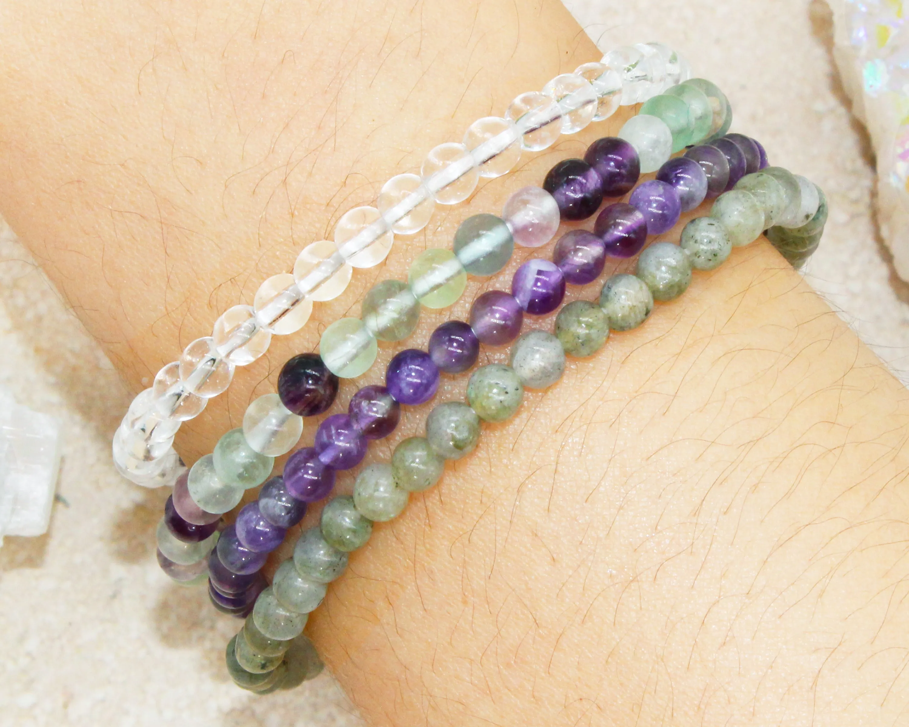 Intuition Psychic Power Stackable Crystal Bracelet Set