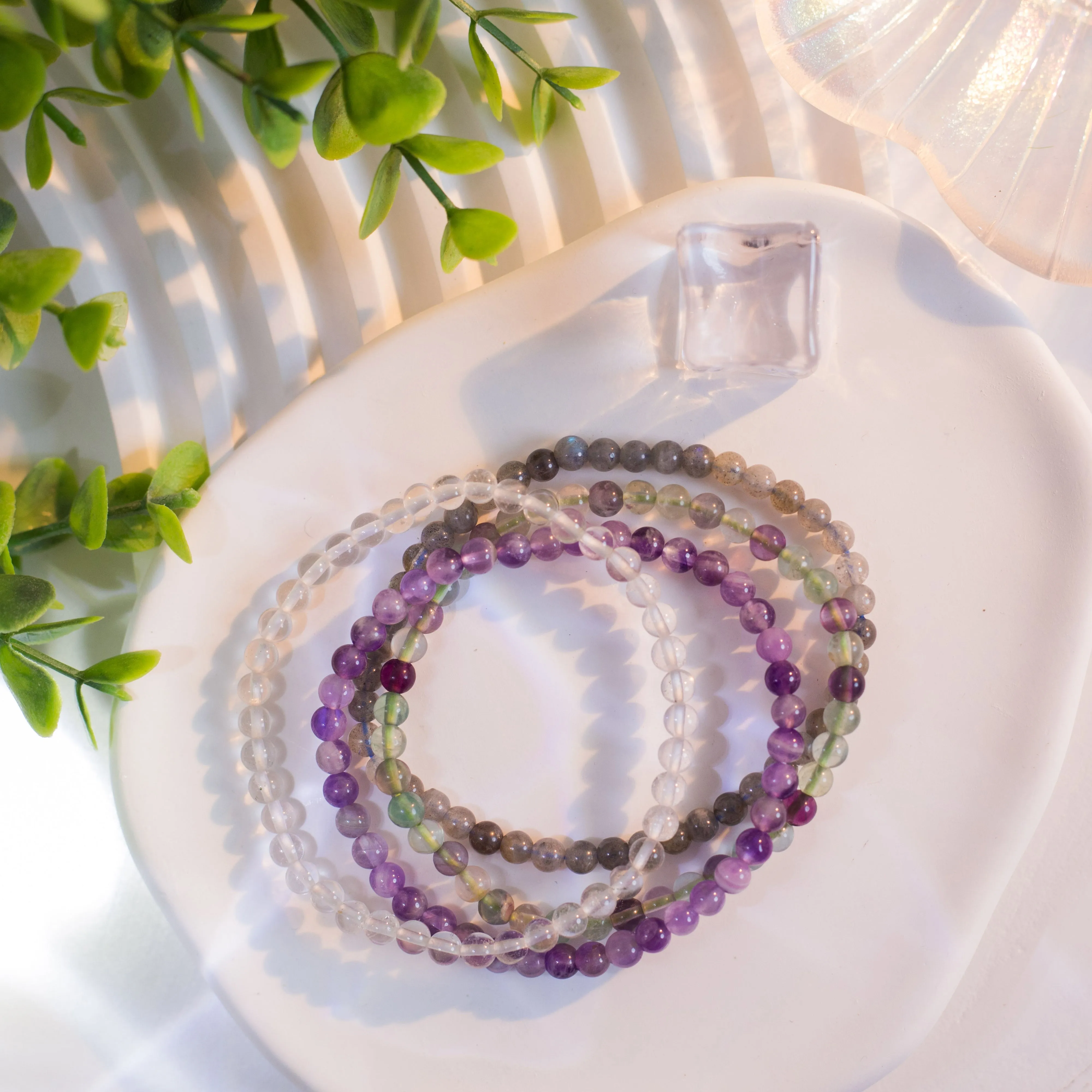 Intuition Psychic Power Stackable Crystal Bracelet Set