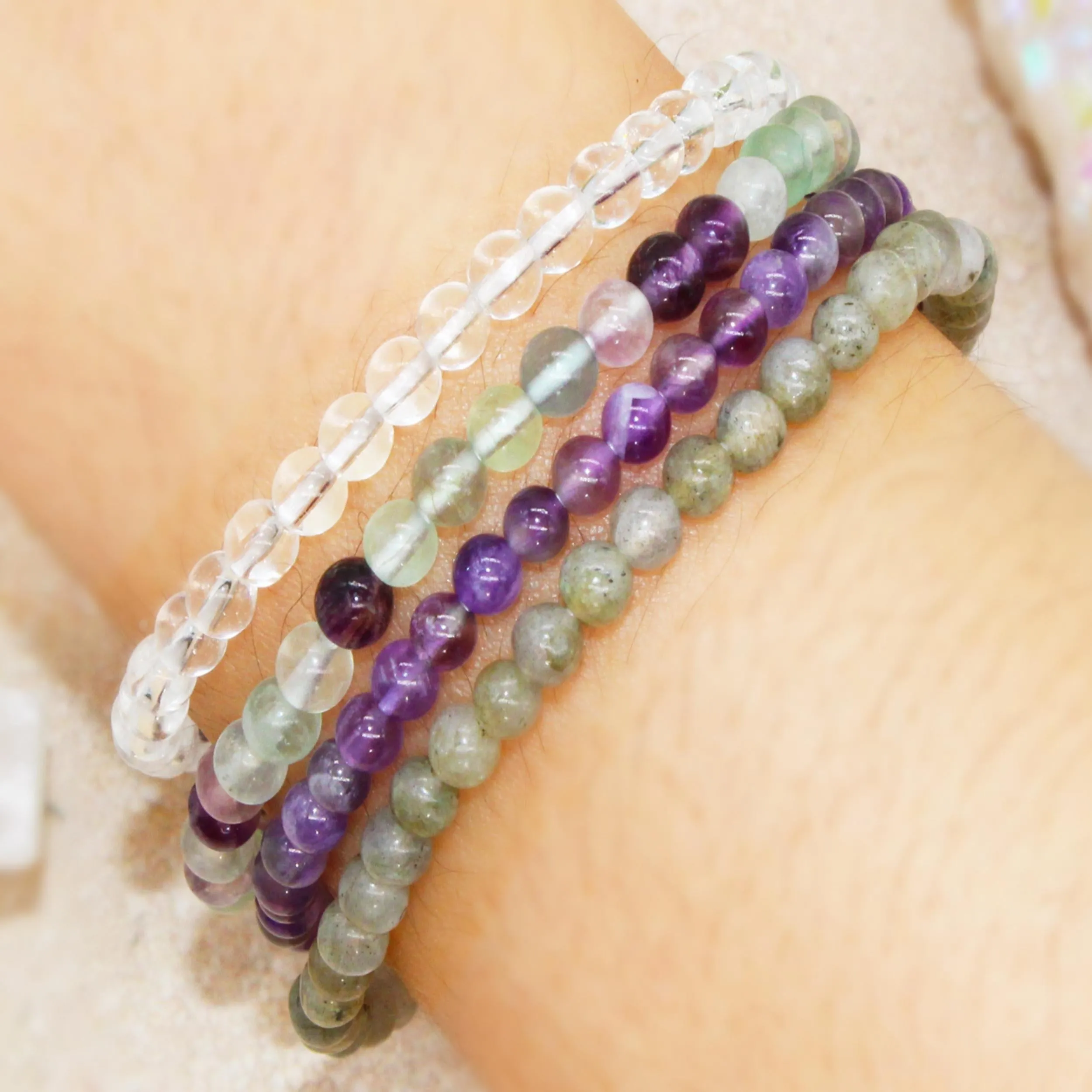 Intuition Psychic Power Stackable Crystal Bracelet Set