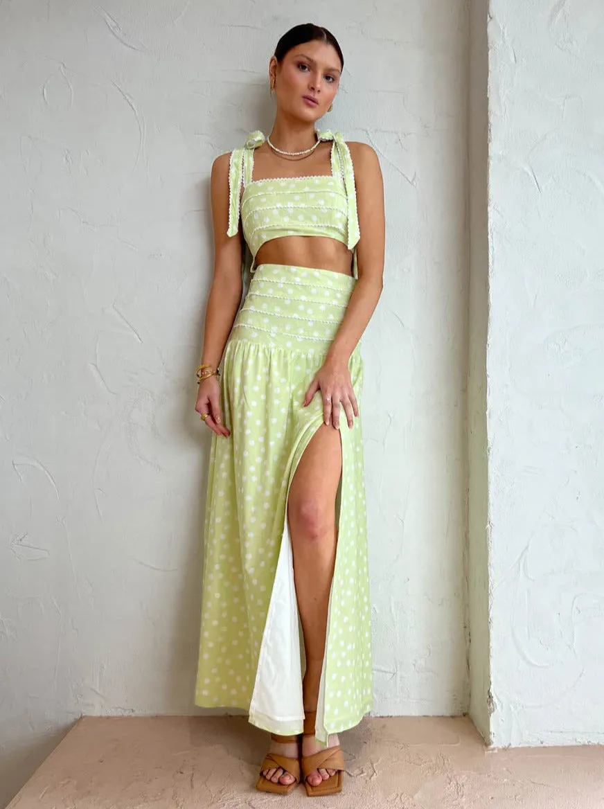 Issy Adore Dress in Key Lime Dot