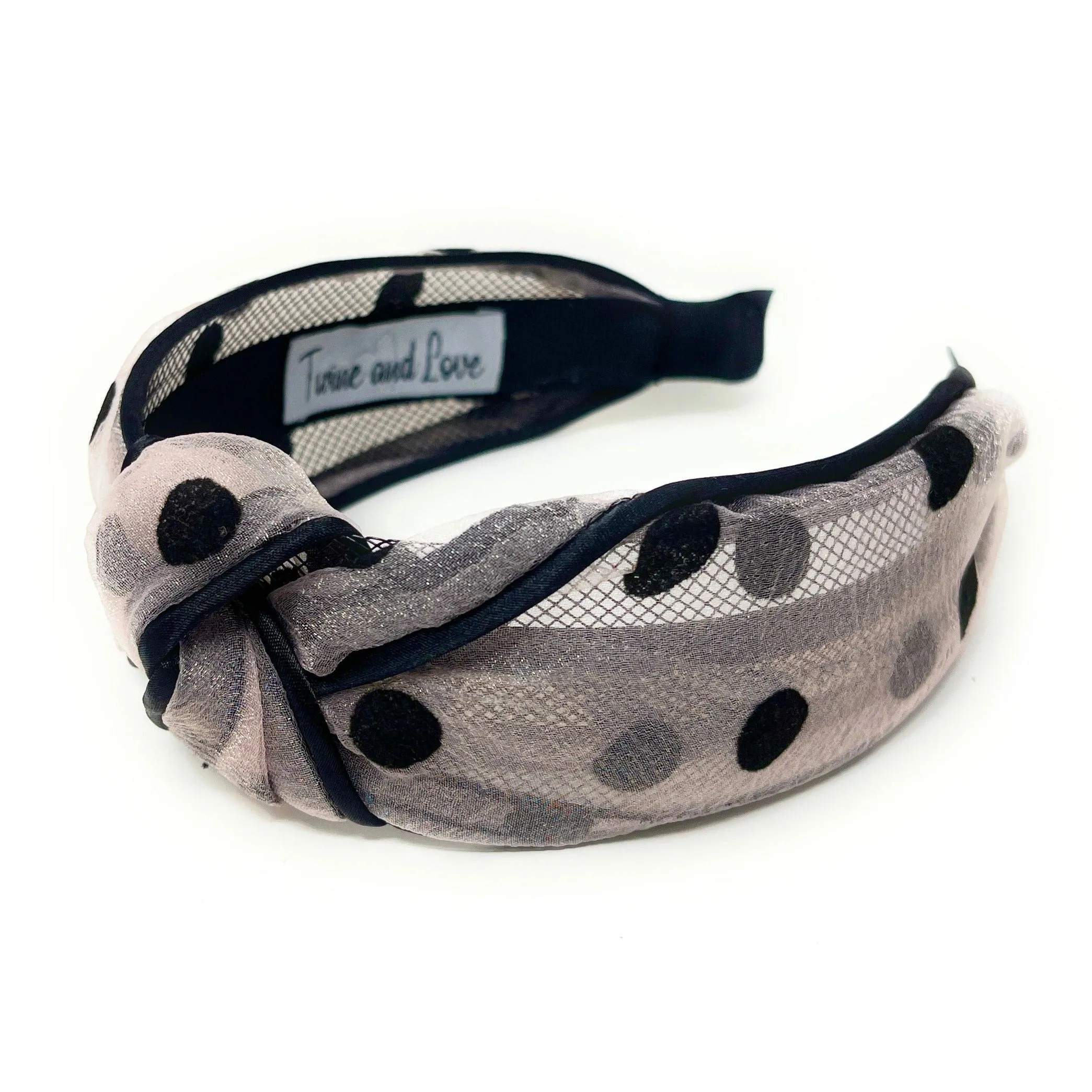 Ivory Polka Dot Knot Headband