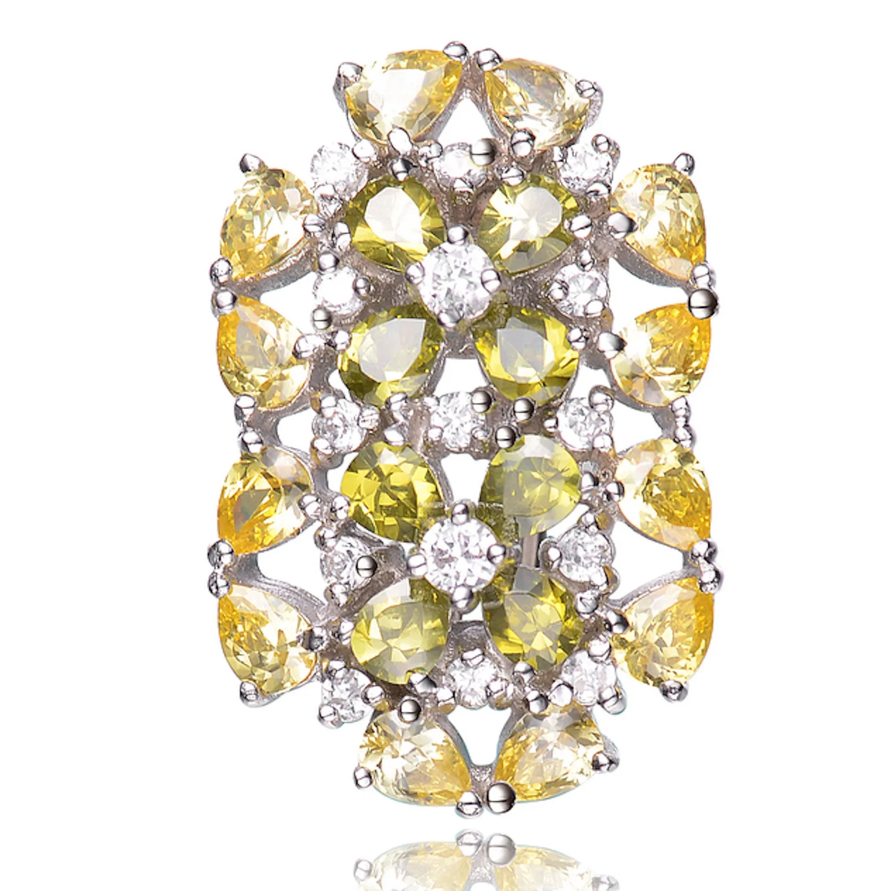Justine Lemon And Peridot Cluster Earrings