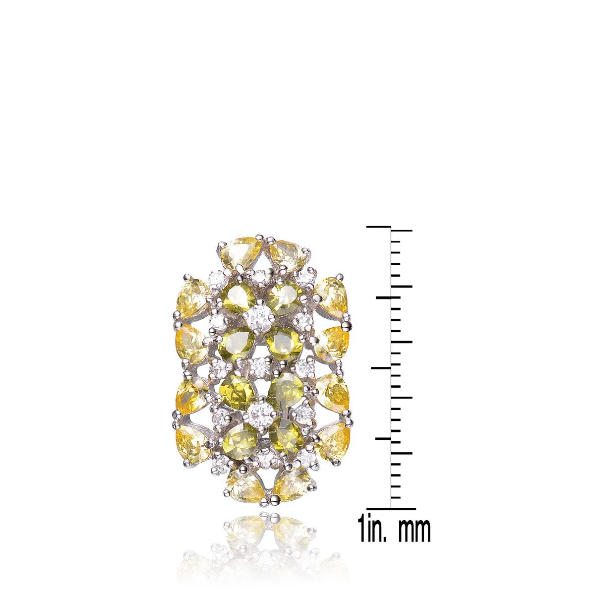 Justine Lemon And Peridot Cluster Earrings