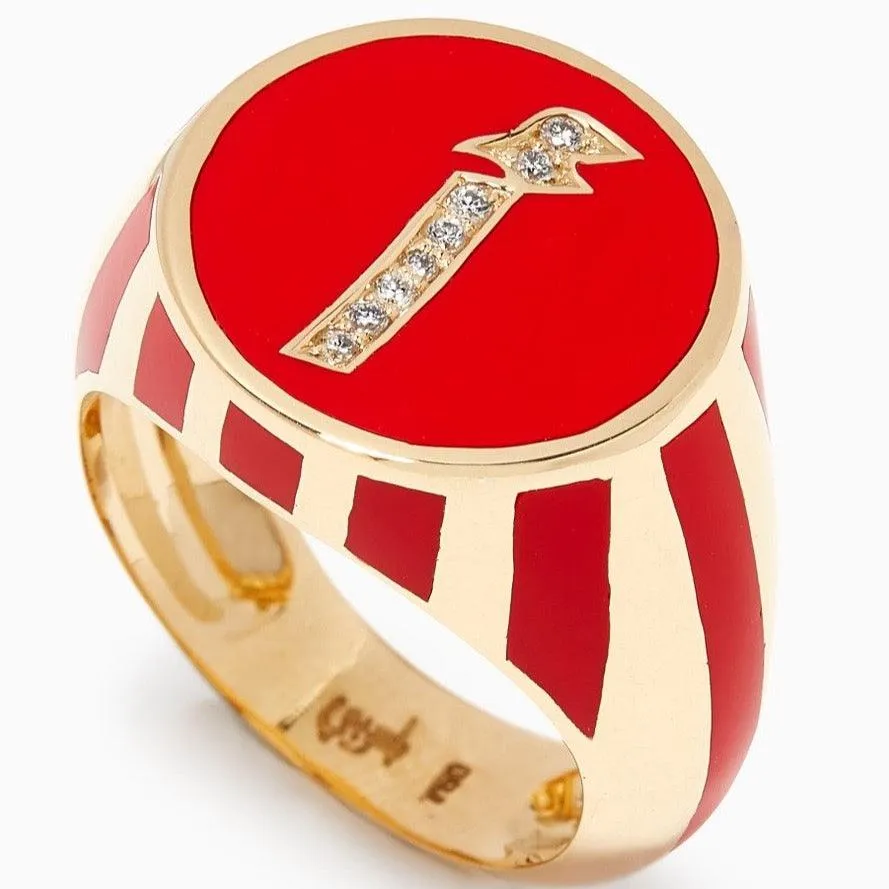 Khatt - Alef Letter Diamond Signet Ring