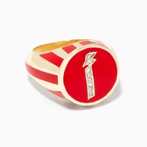 Khatt - Alef Letter Diamond Signet Ring