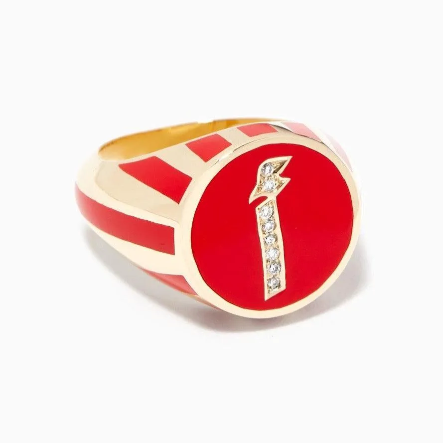 Khatt - Alef Letter Diamond Signet Ring