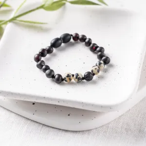 Kids | Dalmatian Jasper   Raw Cherry Aromatherapy Bracelet