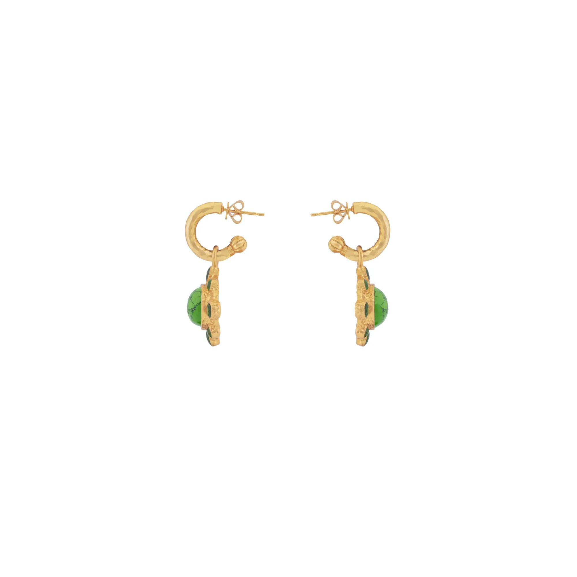 Laia Earrings Green Turquoise & Green Peridot Quartz