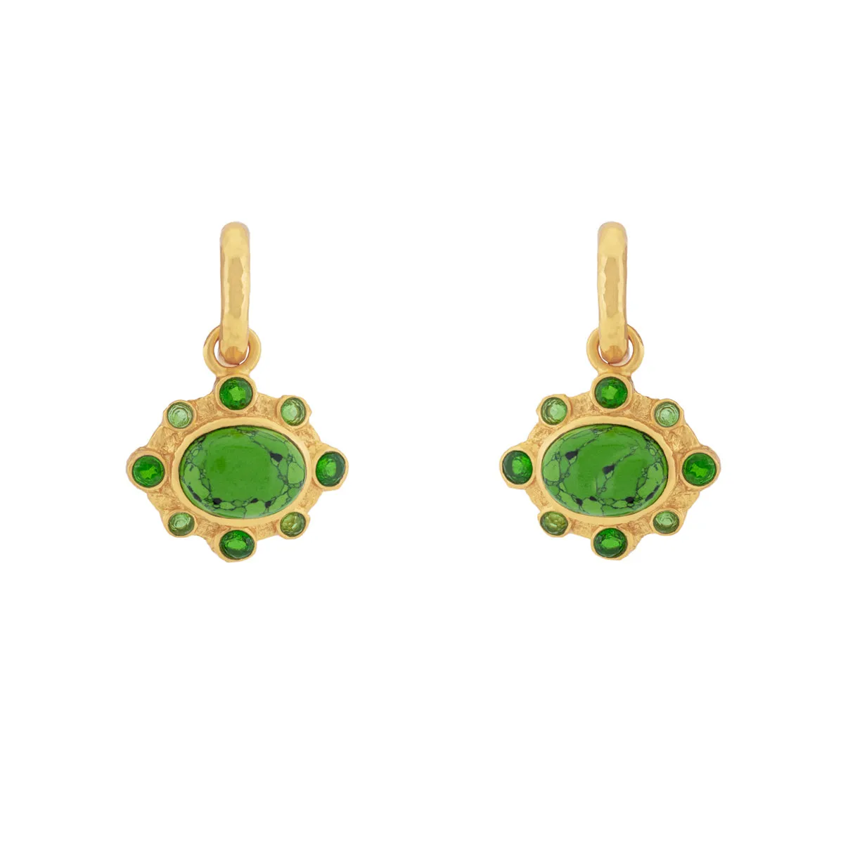 Laia Earrings Green Turquoise & Green Peridot Quartz