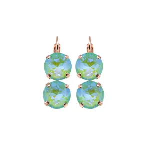 Large Double Stone Leverback Earrings in Sun-Kissed "Peridot" *Custom*