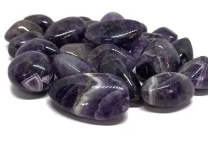 Large Dream Amethyst Tumbled 3-4cm Chevron Amethyst Crystal with Info Card