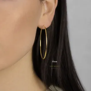 Large Thin Hoops, Light weight Huggies, Unisex, Gold, Silver SHEMISLI - SH268, SH152, SH269