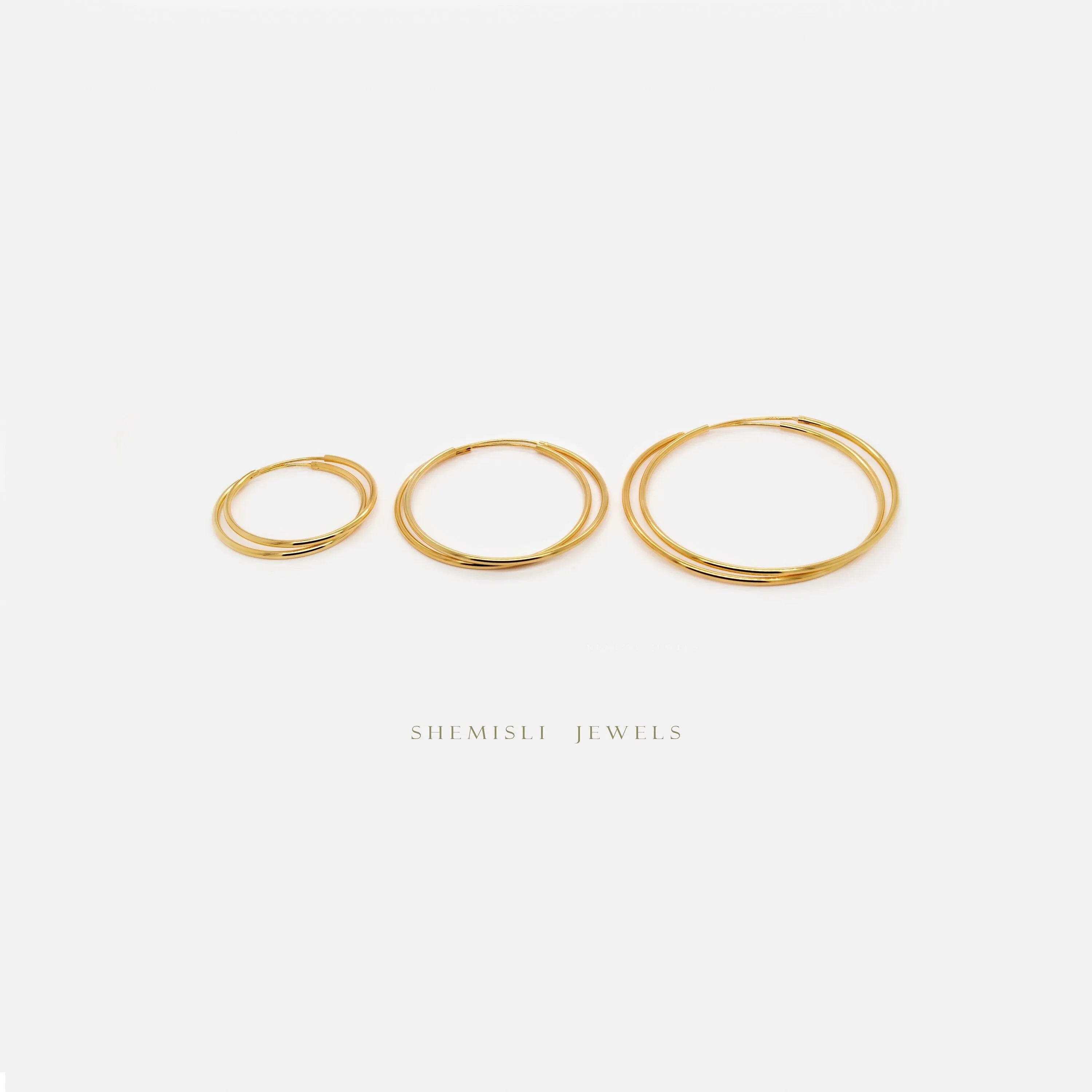 Large Thin Hoops, Light weight Huggies, Unisex, Gold, Silver SHEMISLI - SH268, SH152, SH269