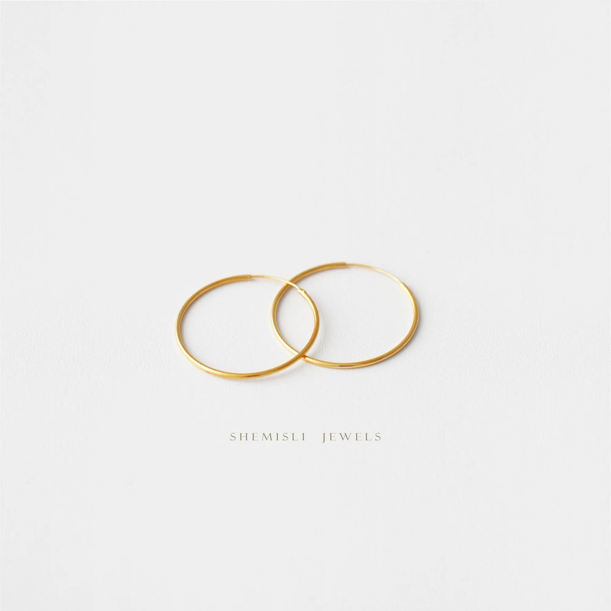 Large Thin Hoops, Light weight Huggies, Unisex, Gold, Silver SHEMISLI - SH268, SH152, SH269