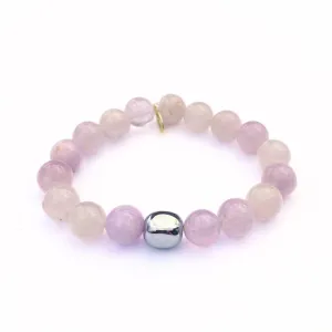 Lavender Amethyst Bracelet | Gunmetal Hematite