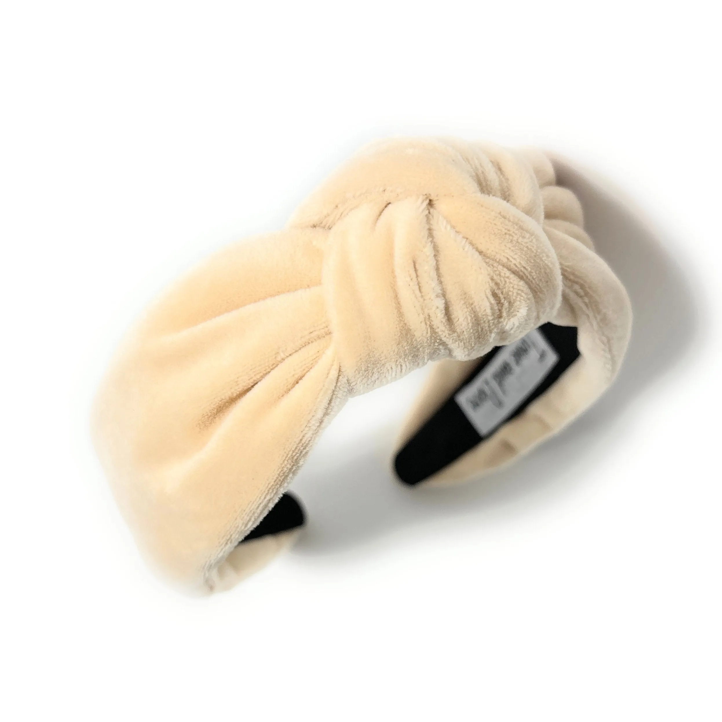 Light Beige Velvet Knot Headband