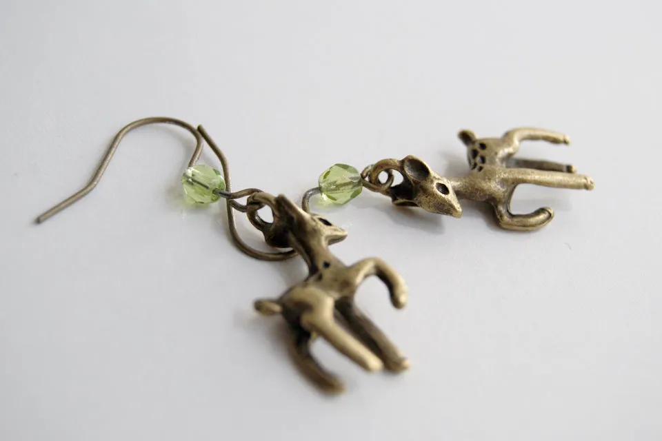 Little Brass Deer Earrings | Forest Deer Earrings | Deer Charm