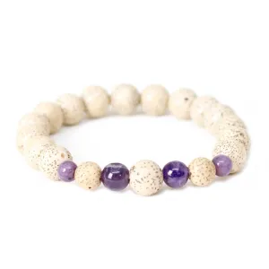 Lotus Seed & Amethyst Wrist Mala Bracelet Global Groove