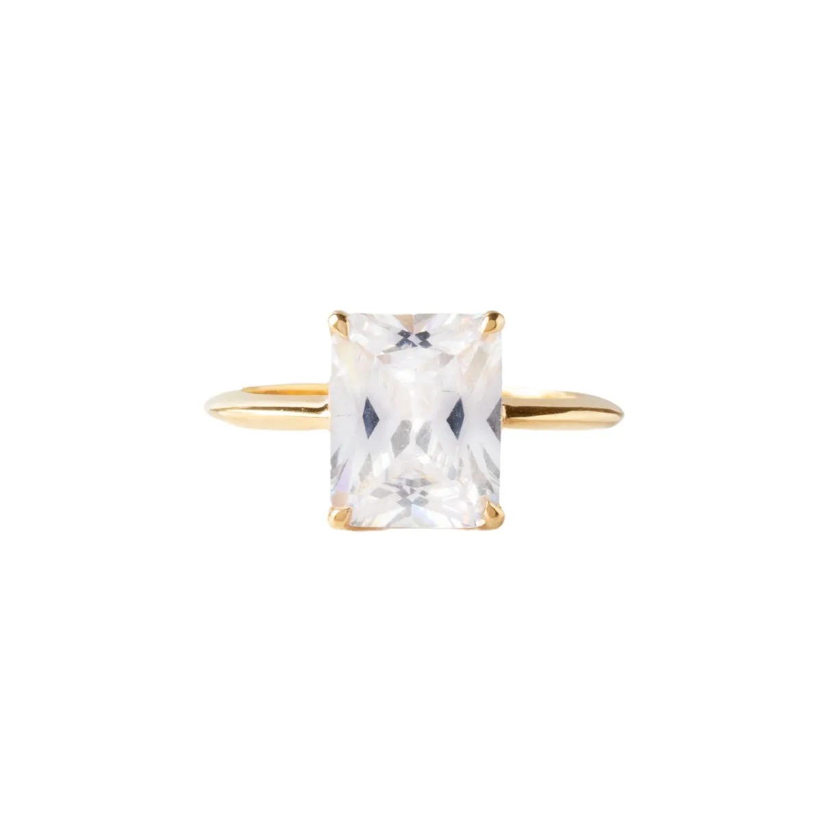 LOVE VINTAGE SOLITAIRE RING - CUBIC ZIRCONIA & GOLD
