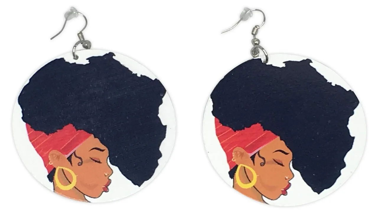 Mama Africa earrings | Africa shaped | Natural hair | Afrocentric | jewelry | accessories | African
