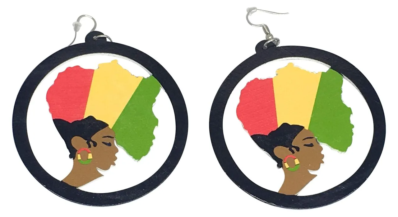 Mama Africa earrings | Africa shaped | Natural hair | Afrocentric | jewelry | accessories | African