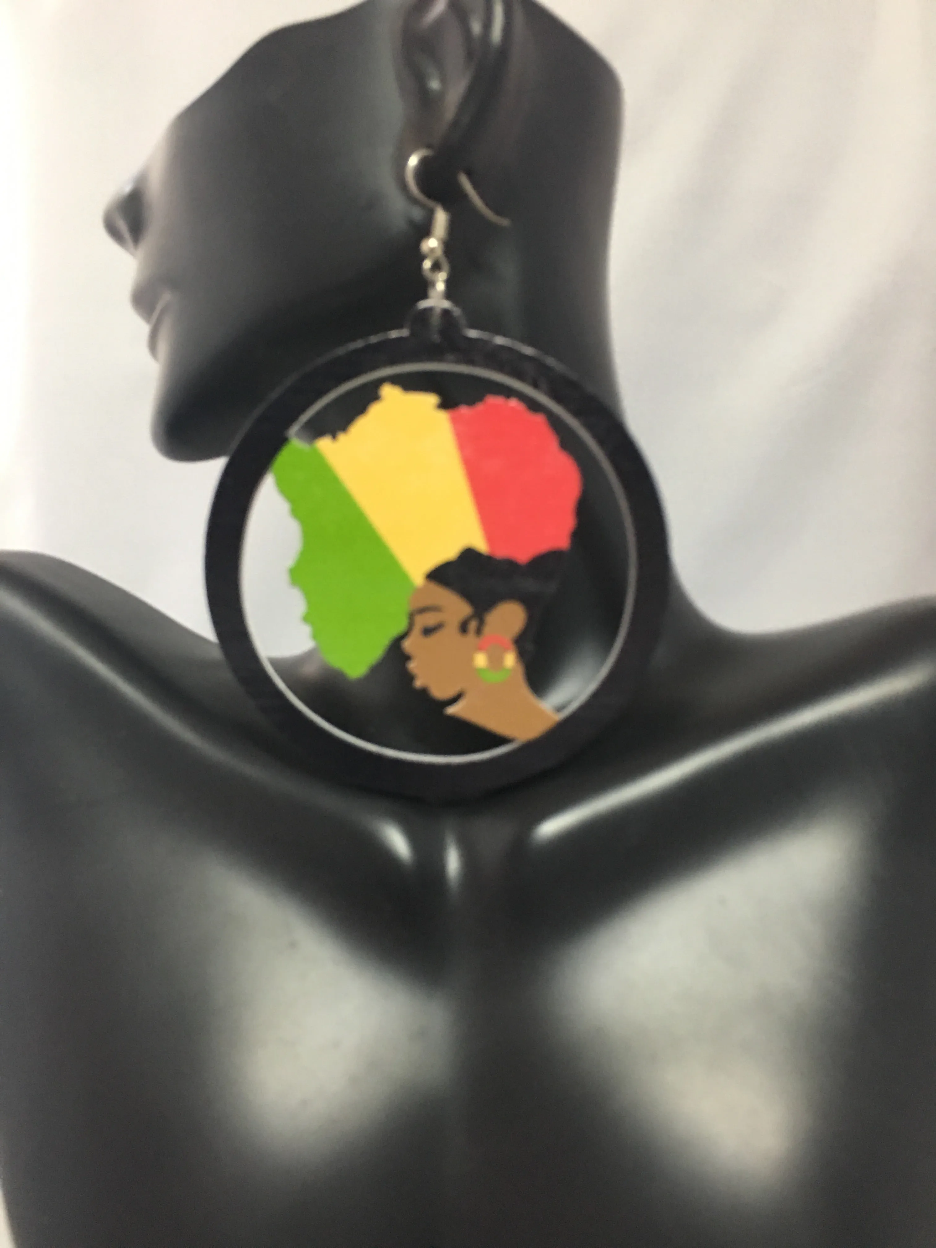 Mama Africa earrings | Africa shaped | Natural hair | Afrocentric | jewelry | accessories | African