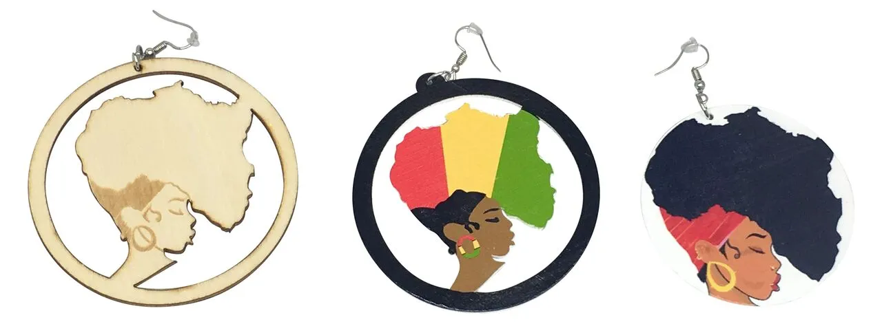 Mama Africa earrings | Africa shaped | Natural hair | Afrocentric | jewelry | accessories | African