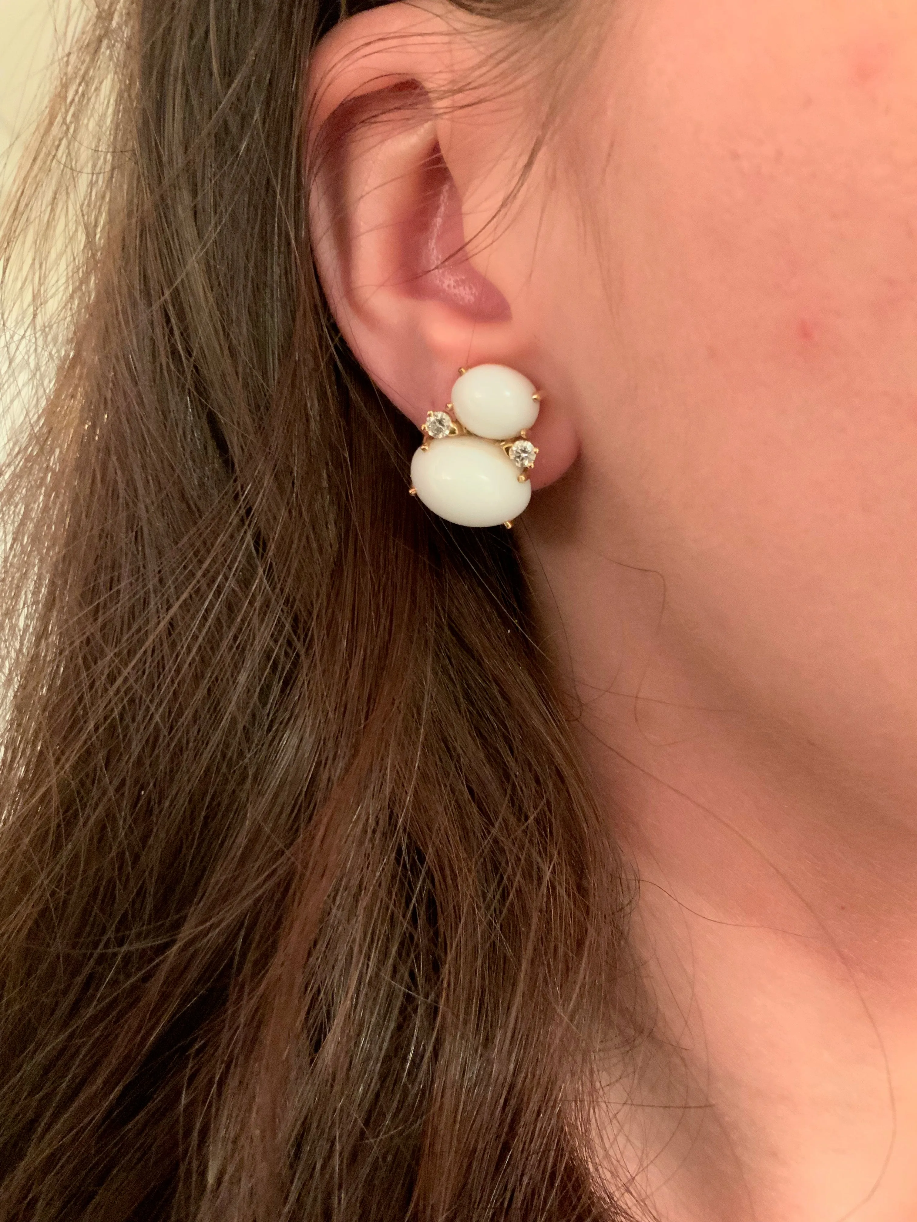 Medium GUM DROP™ Peridot Turquoise Diamonds Earrings