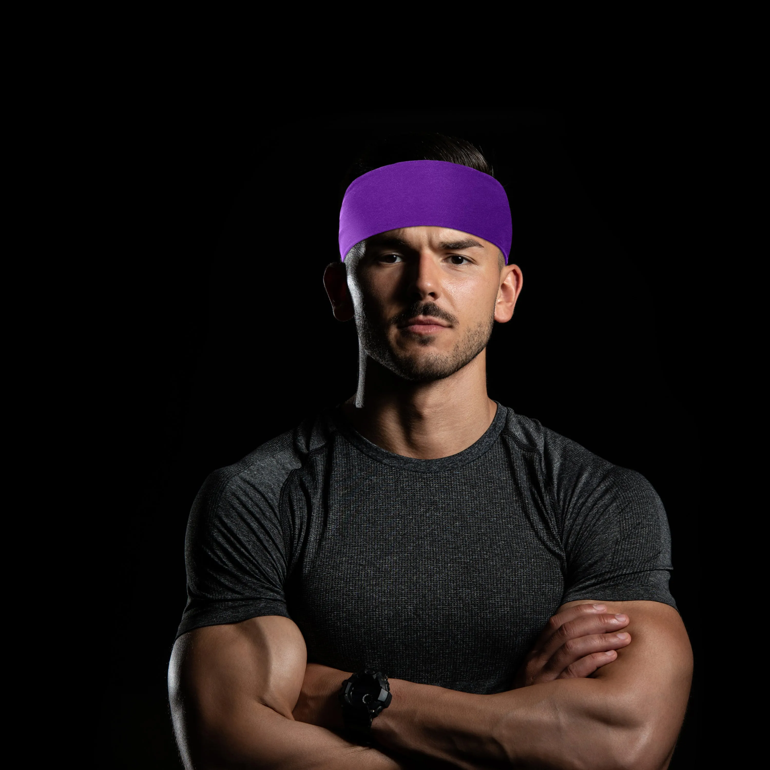 Men's Headbands Cotton Jersey 3" Wide Sports Fitness Yoga Made in the USA Burgundy