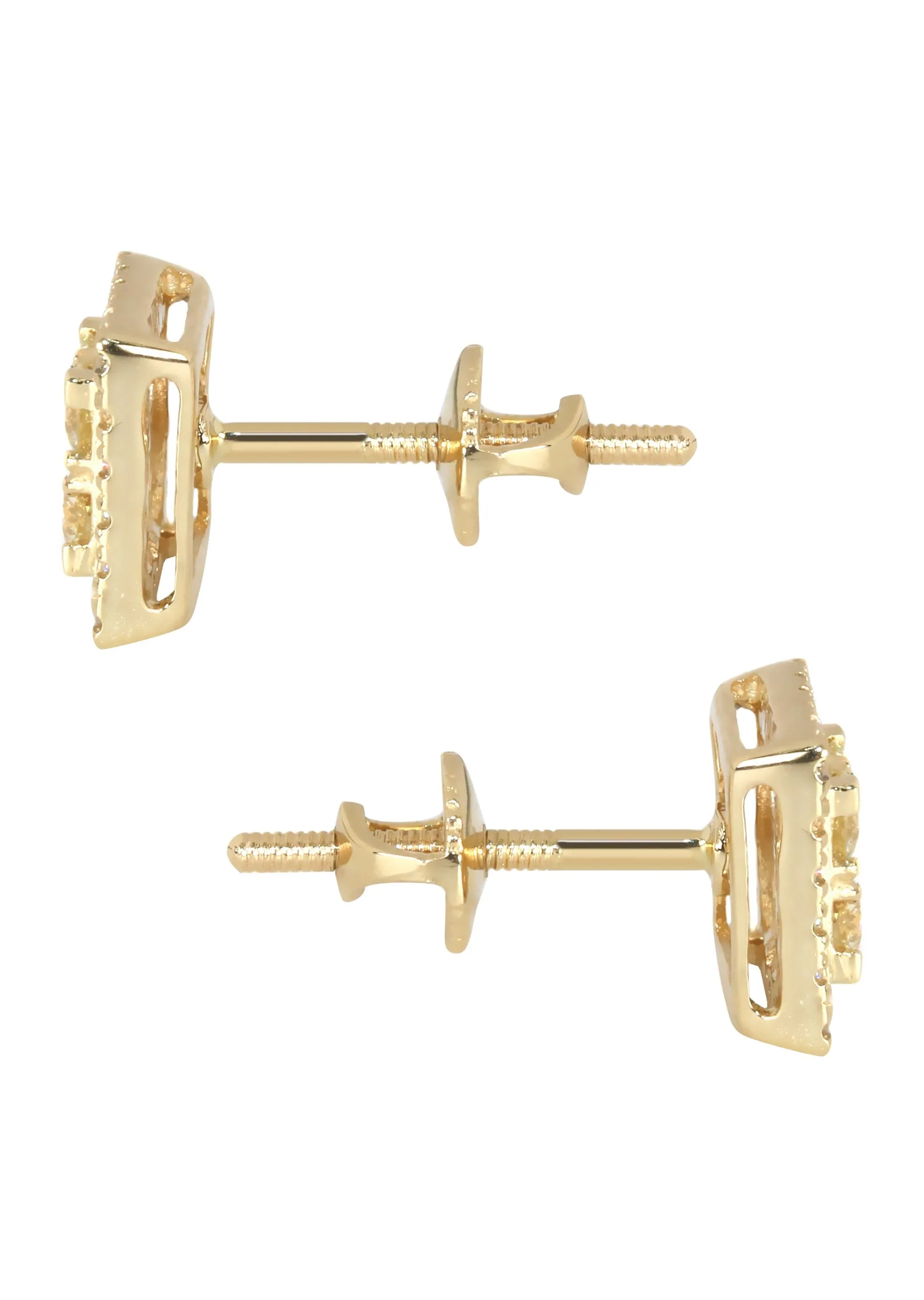 Mens Stud Diamond Earrings | 0.65 Carats 14K Yellow Gold