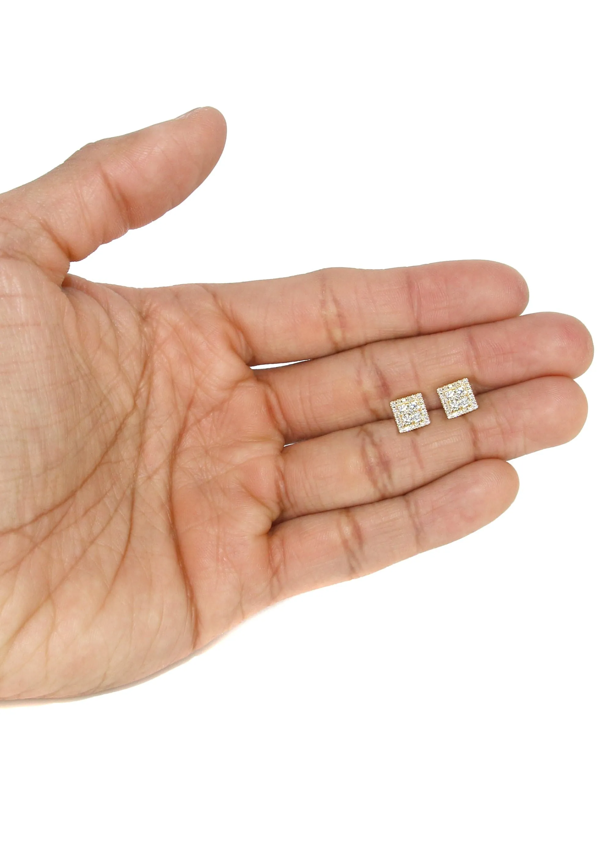 Mens Stud Diamond Earrings | 0.65 Carats 14K Yellow Gold