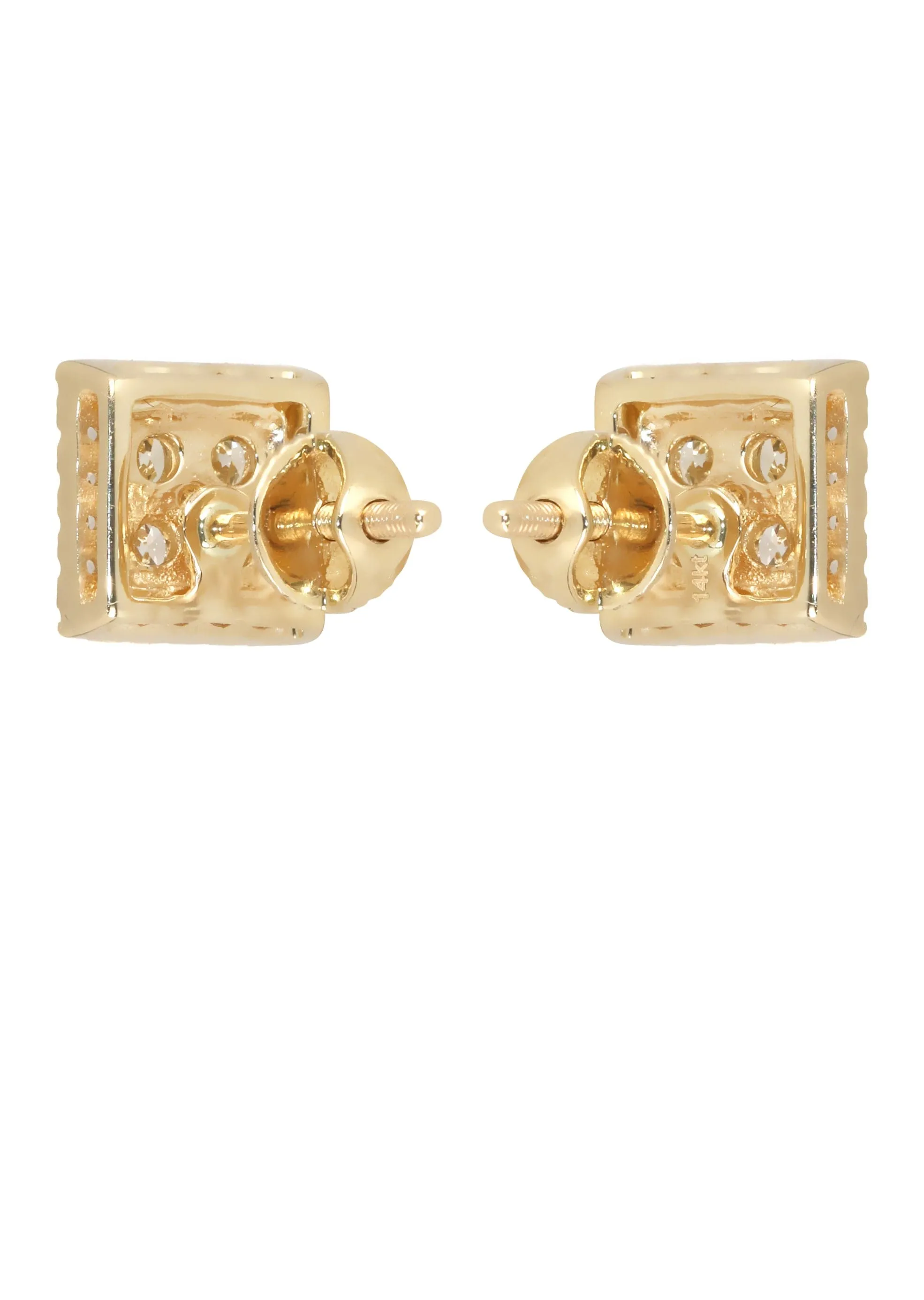Mens Stud Diamond Earrings | 0.65 Carats 14K Yellow Gold
