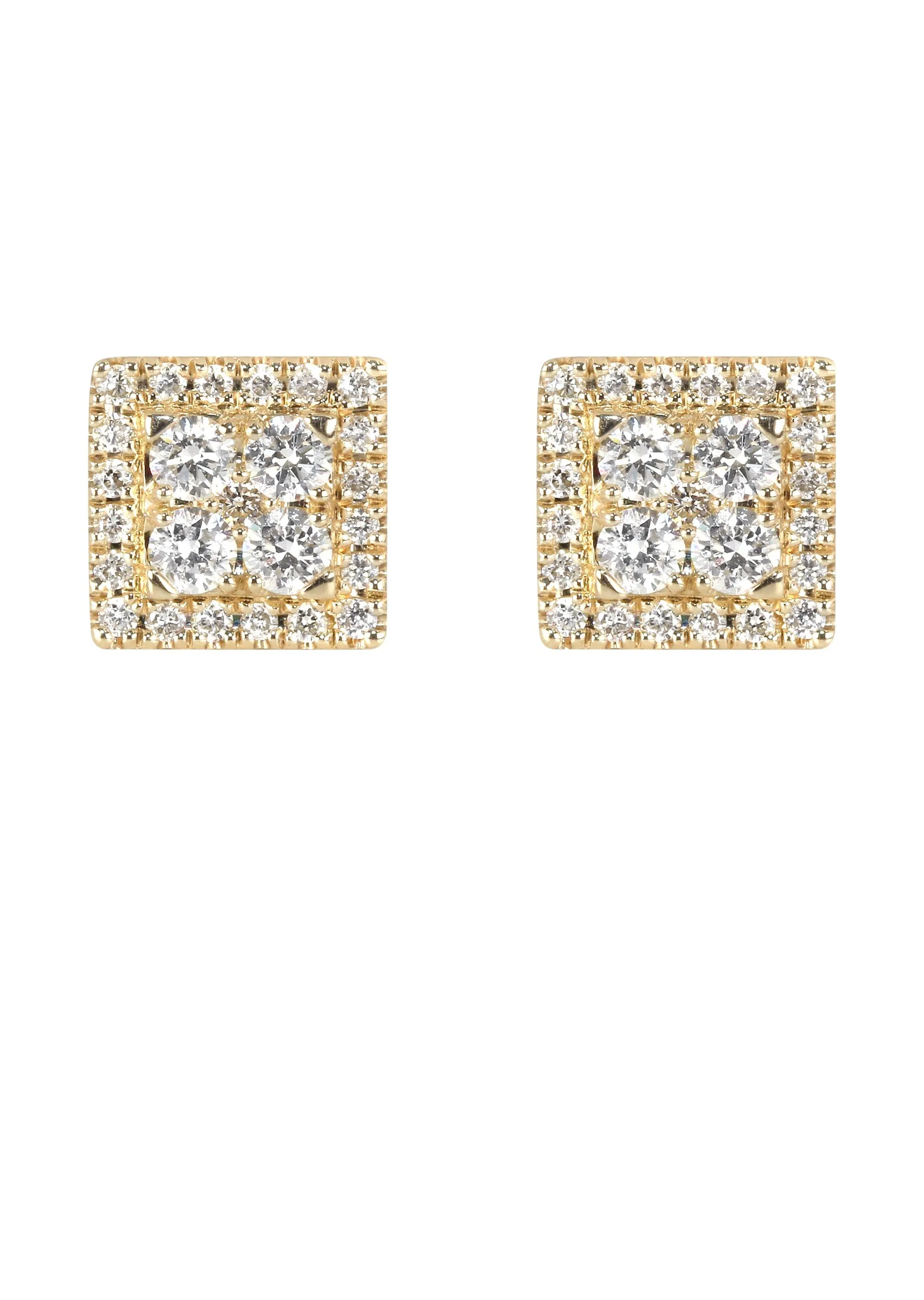 Mens Stud Diamond Earrings | 0.65 Carats 14K Yellow Gold
