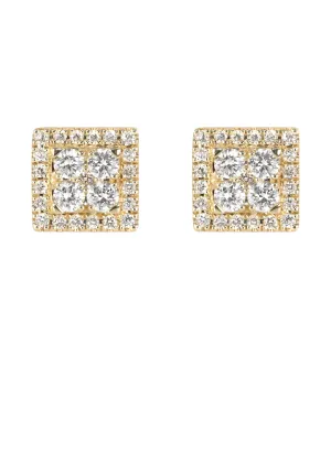 Mens Stud Diamond Earrings | 0.65 Carats 14K Yellow Gold