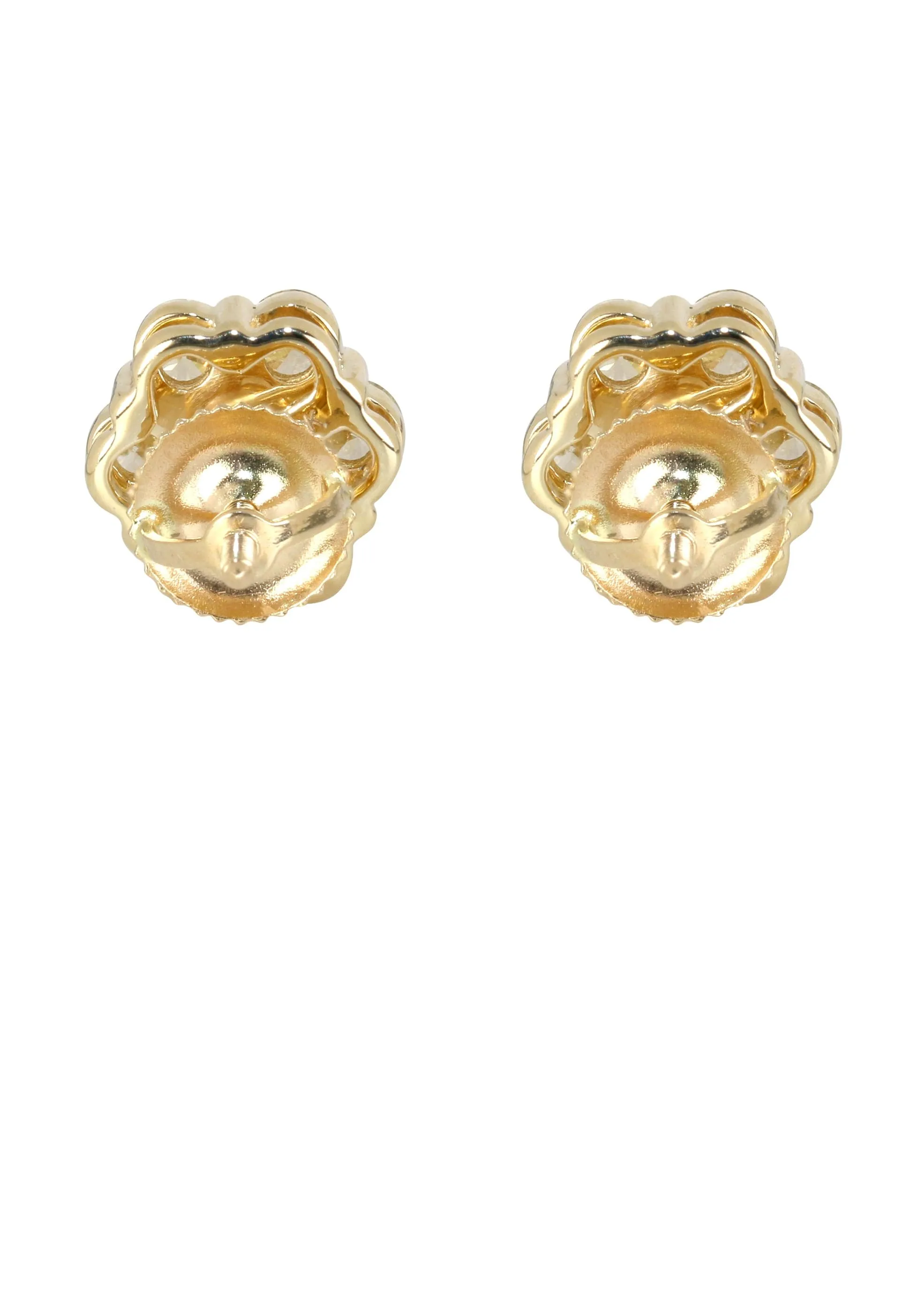 Mens Stud Diamond Earrings | 1.7 Carats 14K Yellow Gold