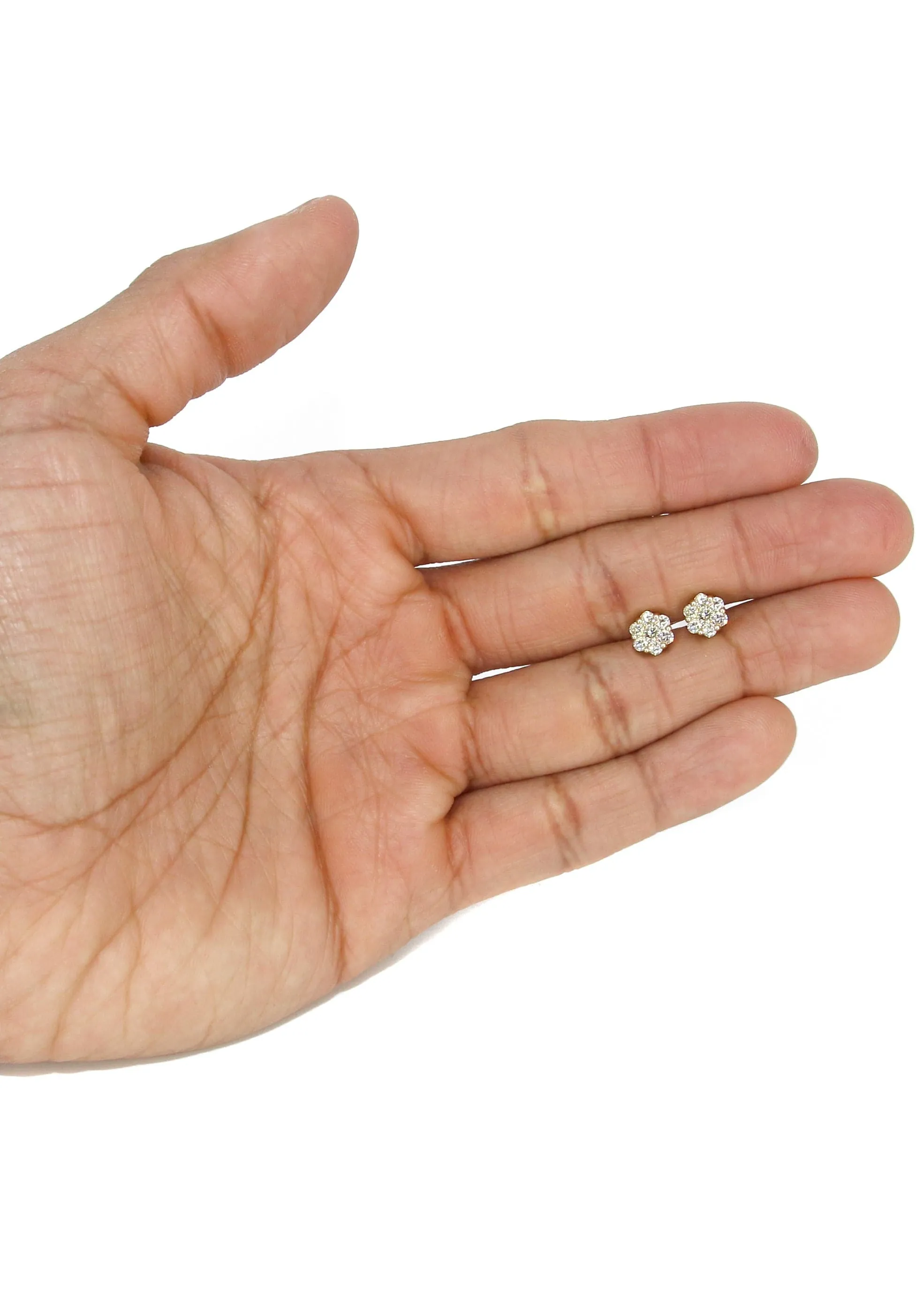 Mens Stud Diamond Earrings | 1.7 Carats 14K Yellow Gold