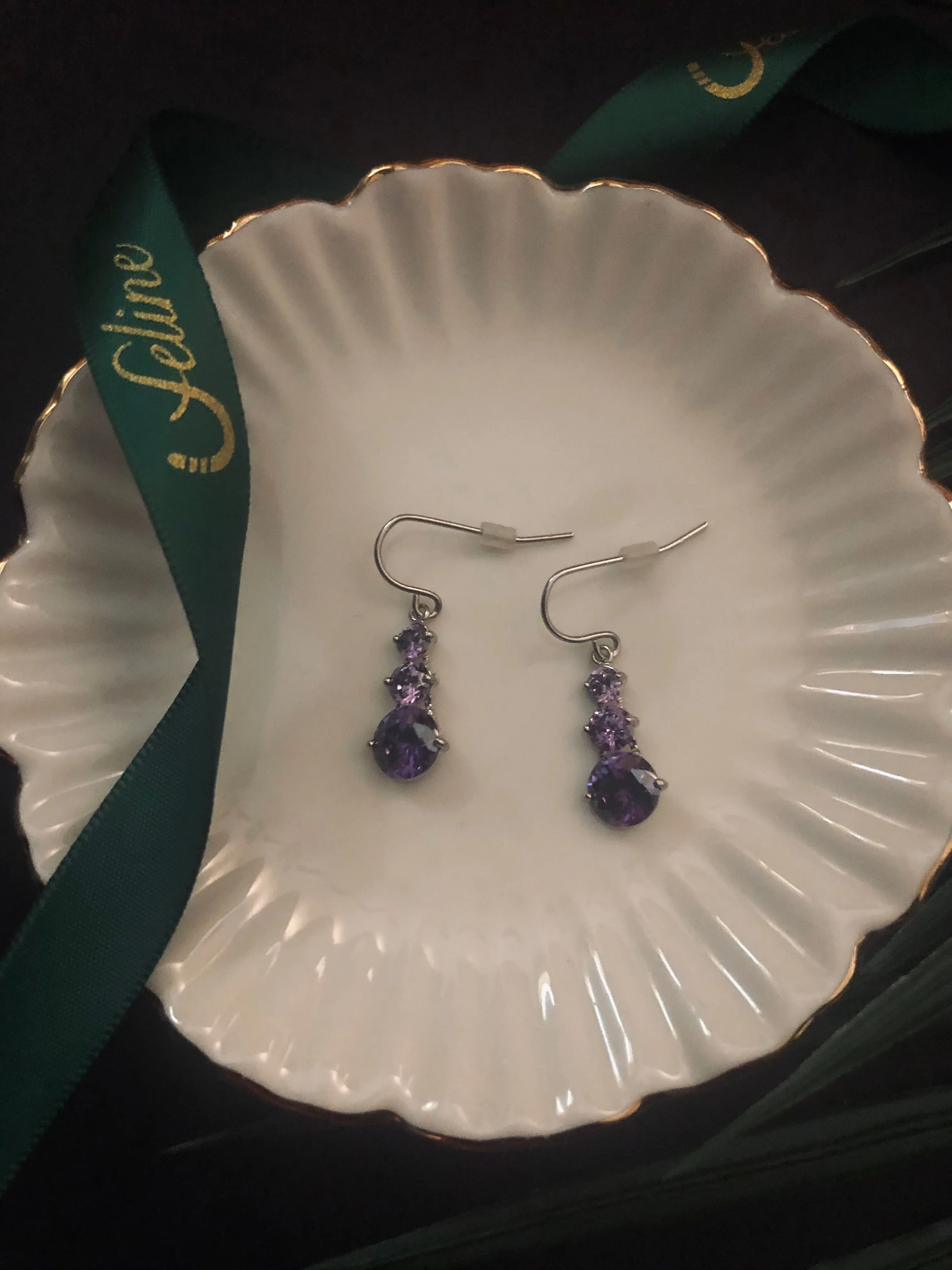 Mina Dainty Amethyst Earrings