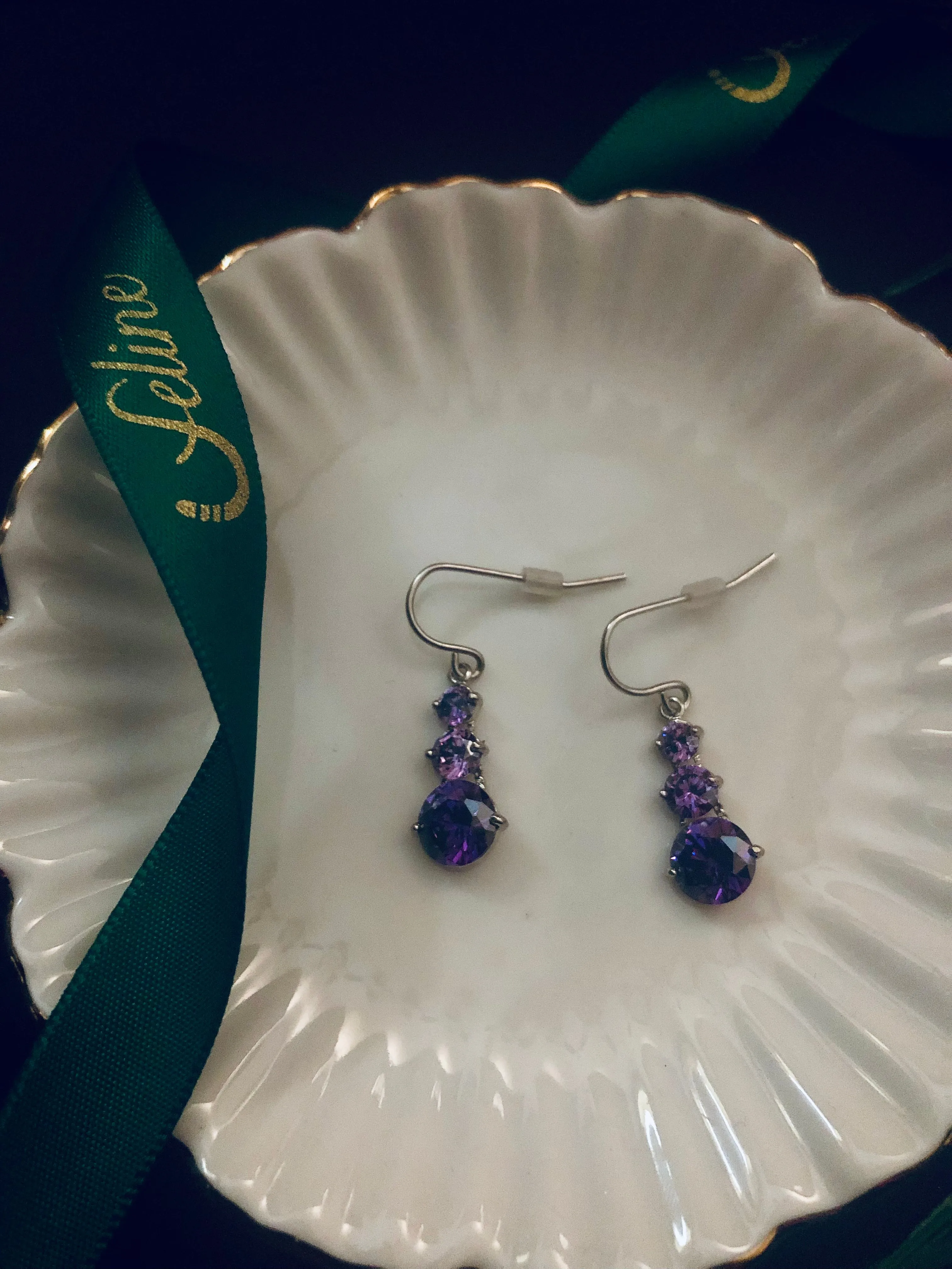 Mina Dainty Amethyst Earrings