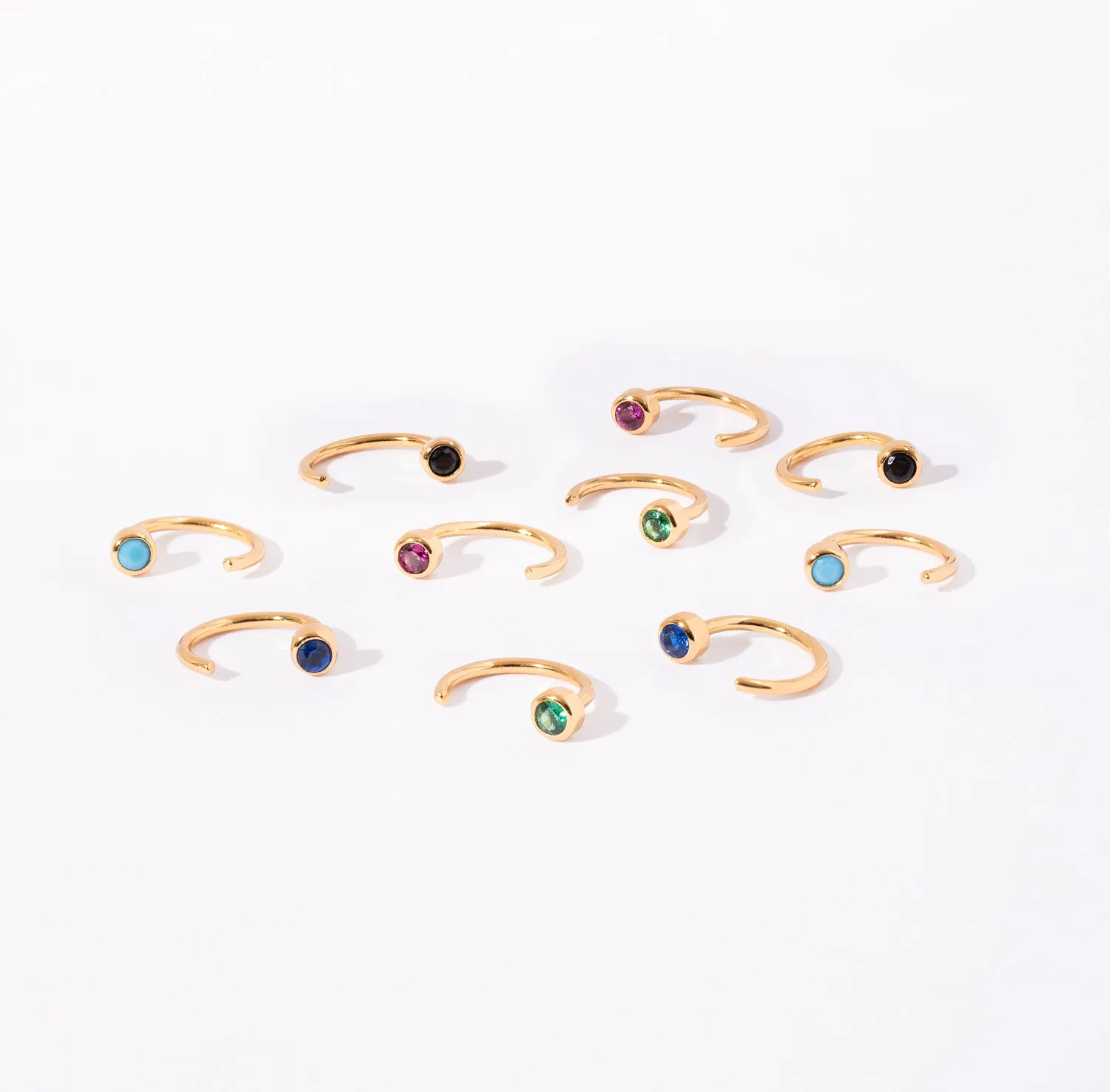 Mini Ruby Bezel Huggie