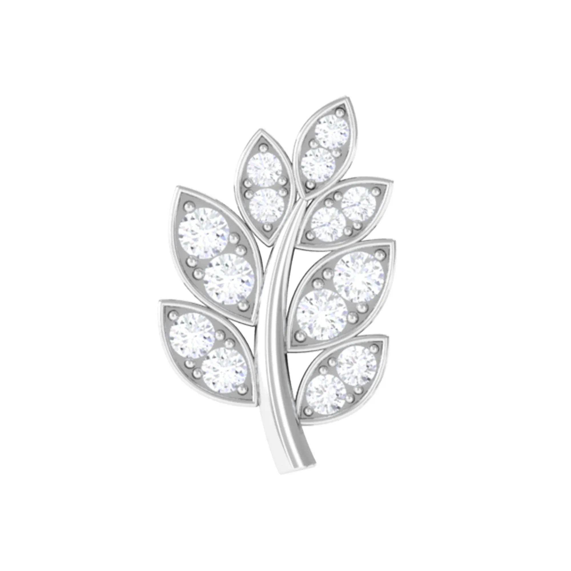 Minimal Moissanite Gold Leaf Earring for Conch Piercing