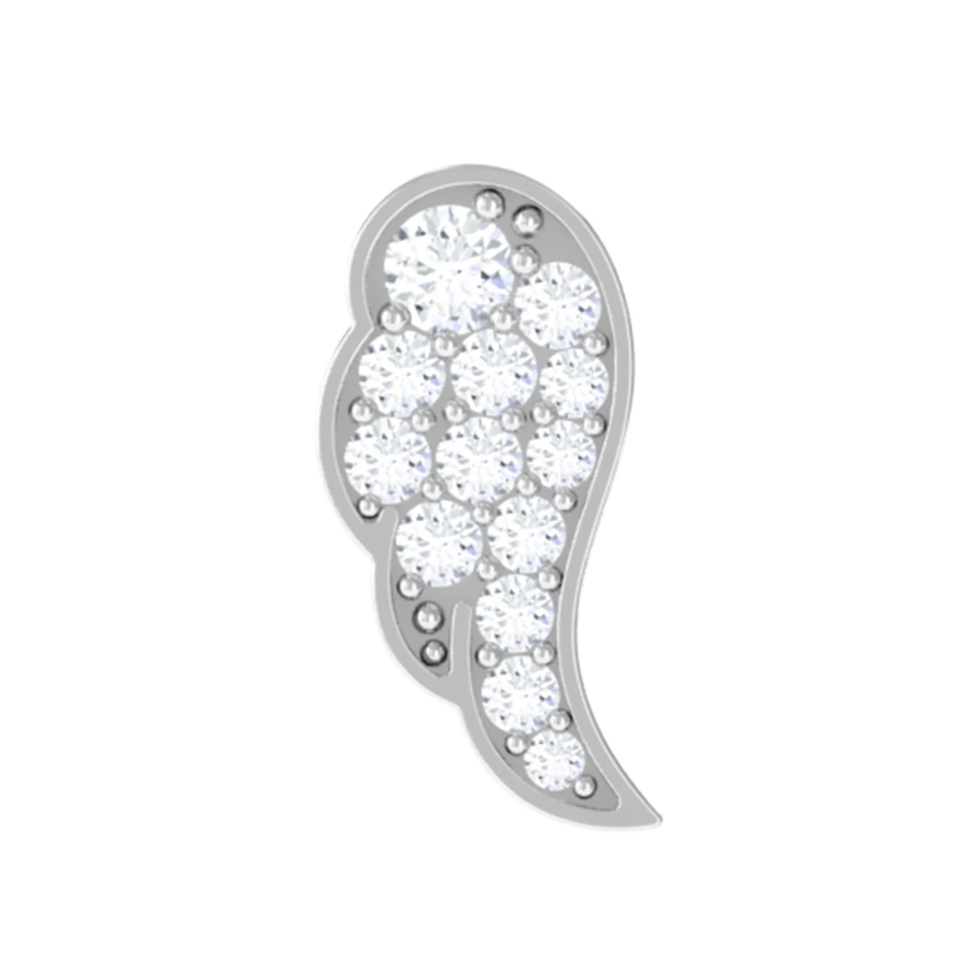 Minimal Moissanite Gold Wing Earring for Cartilage Piercing