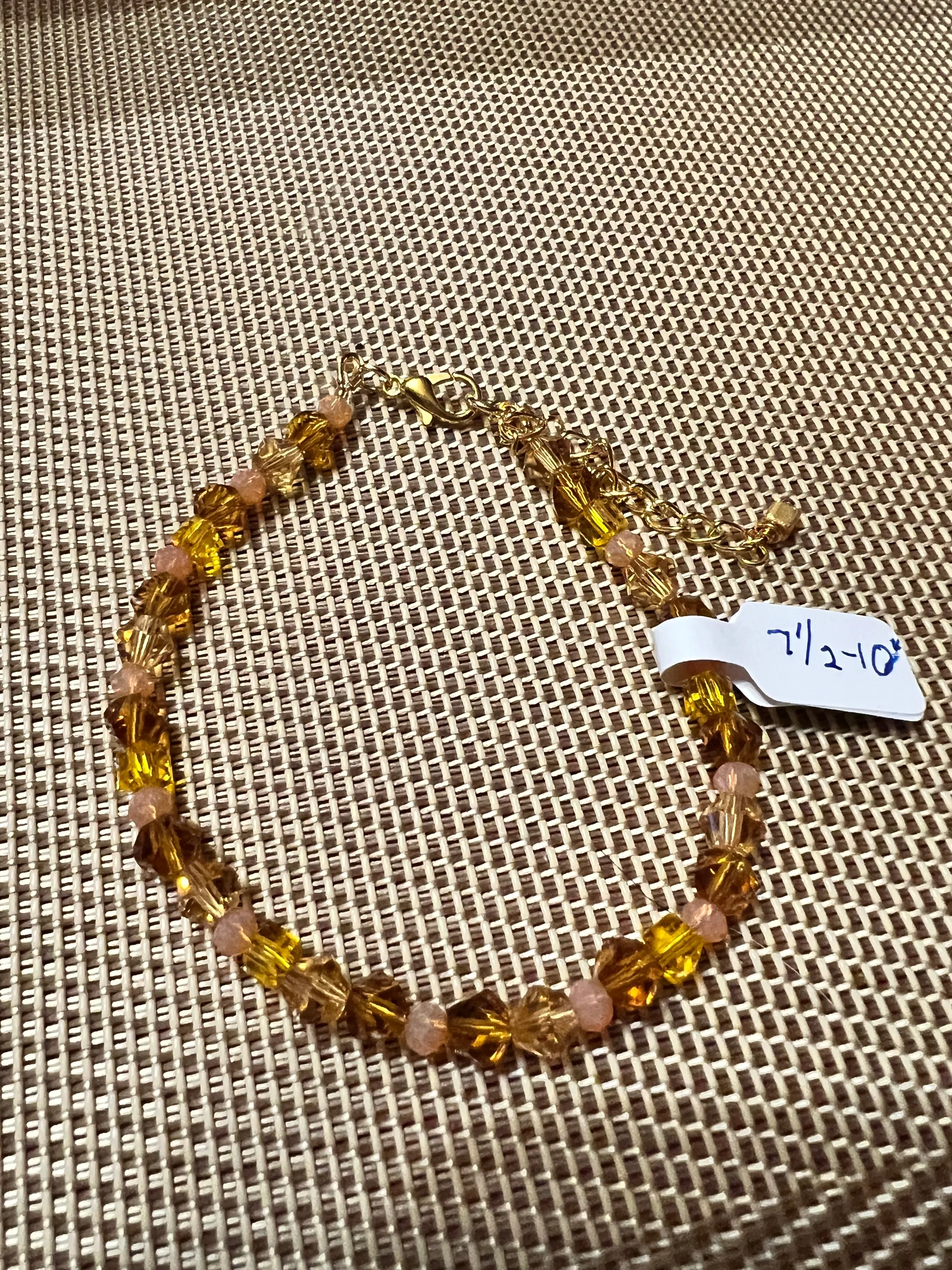Mixed Amber Crystal and Gold Bracelet
