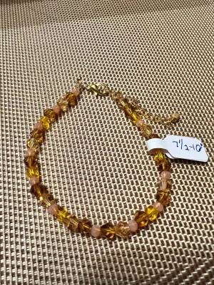 Mixed Amber Crystal and Gold Bracelet
