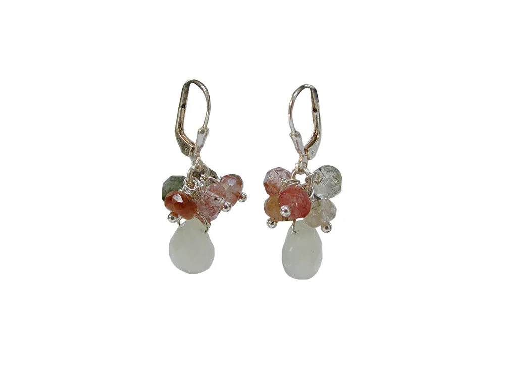 Mixed Stone Cluster Earrings