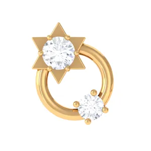 Moissanite Star Celestial Earring for Helix Piercing