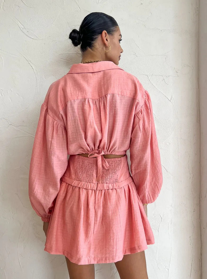 Mon Renn Carlo Mini Dress in Rose Pink